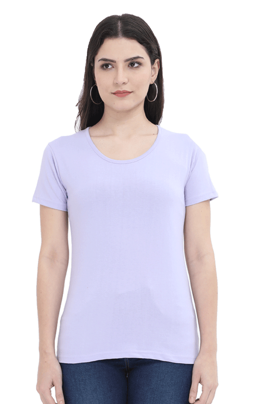 Lavender Plain T-Shirt - Casual Comfort for Girls | Zustify