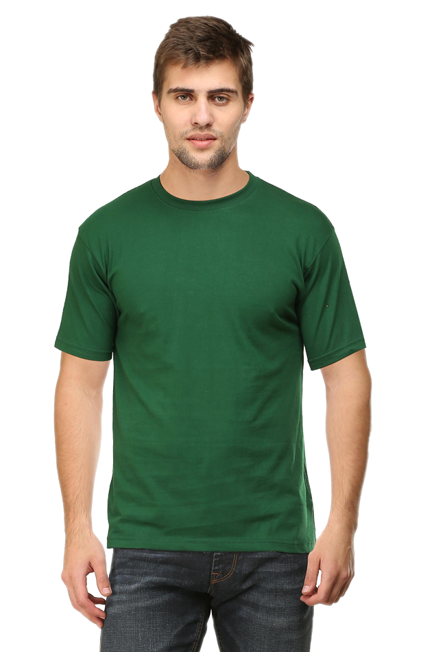 Earthy Bottle Green T-Shirt - Casual Elegance | Zustify