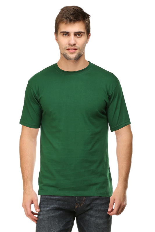 Earthy Bottle Green T-Shirt - Casual Elegance | Zustify